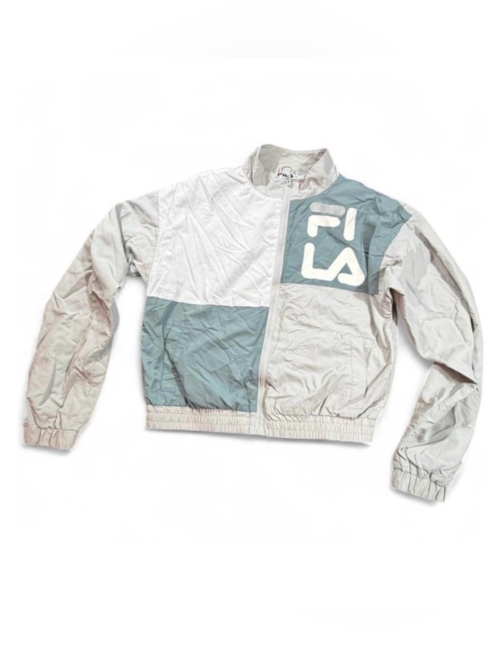 FILA Colorblock Windbreaker Jacket Small Y2K 90s Athletic Streetwear